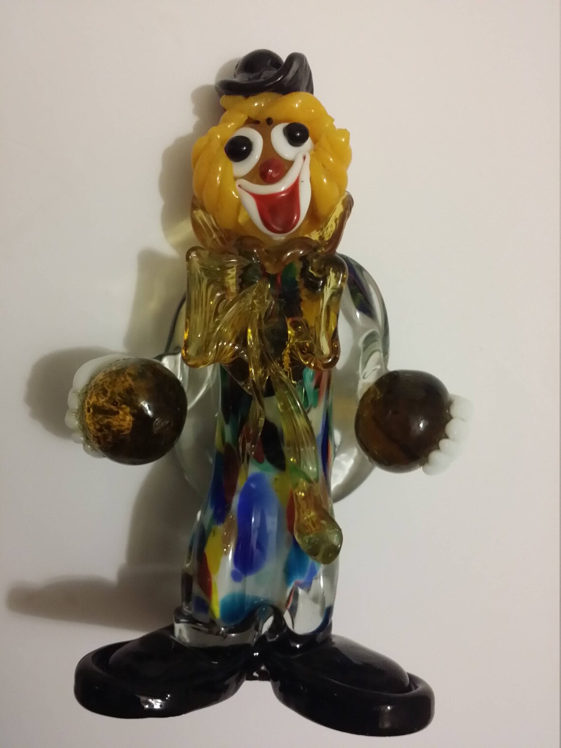 Vintage Blown Glass Clown Hand Made Murano Clown Figurine Collectible