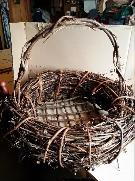 Items similar to Grapevine Basket Photo Prop Baby Basket Grapevine