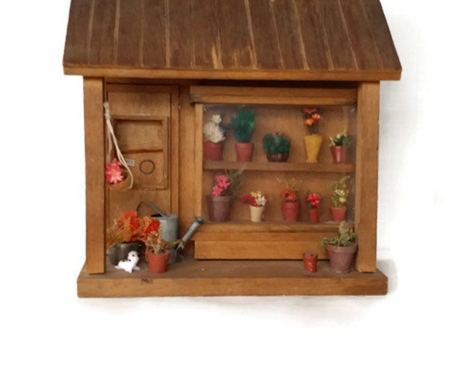 Vintage Miniature Flower Shop Village Shop Diorama Flowers Etsy