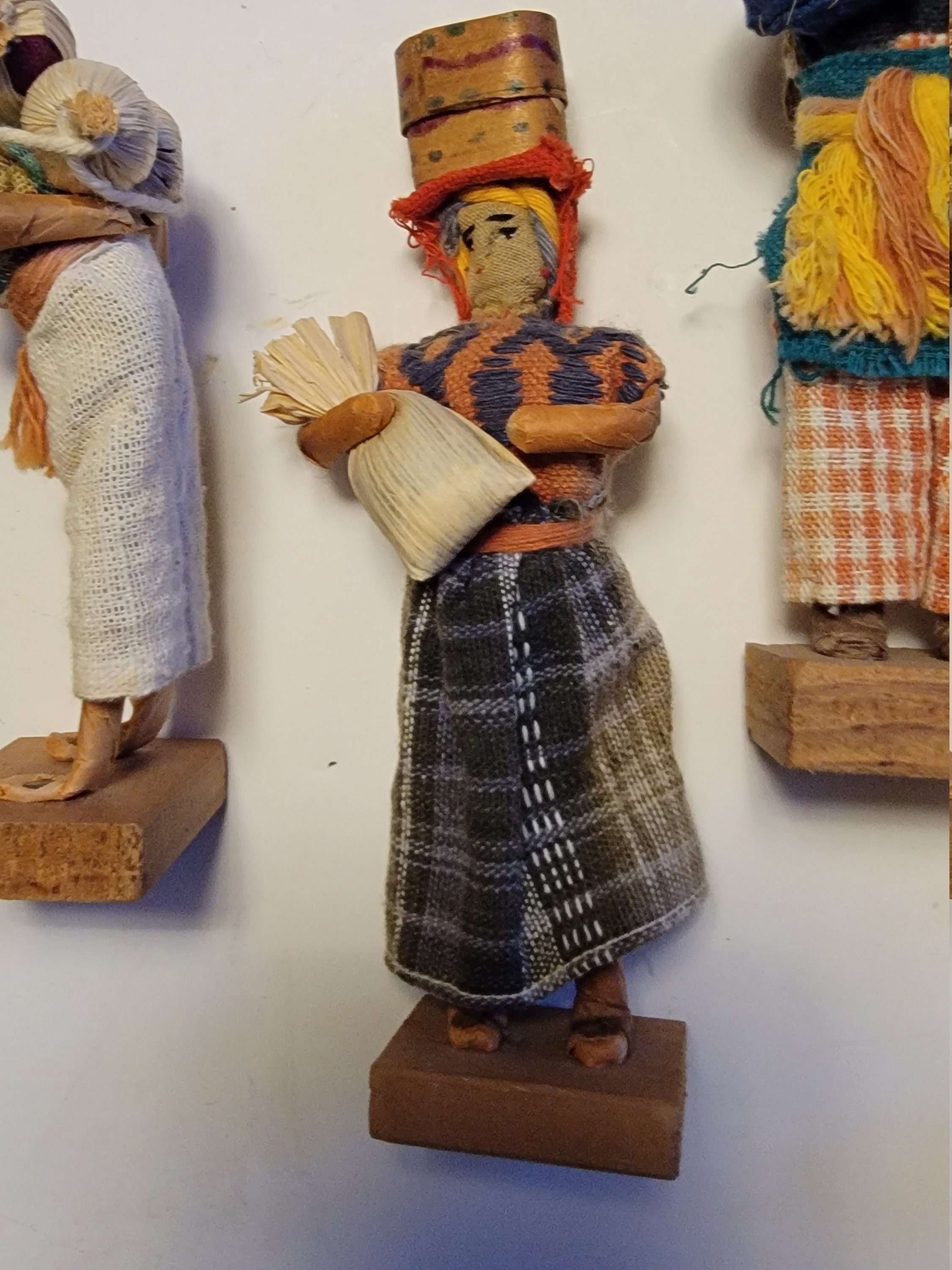 Vintage Guatamalen Doll Figurines Collection Folk Art Dolls Set of Six ...