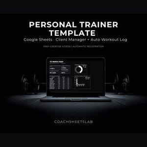 Personal Trainer Template Google Sheets | Client Manager + Auto Workout Log | 1000+ Exercise Videos | Plantilla Entrenador Personal