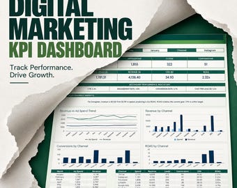 Digital Marketing KPI Dashboard | Excel & Google Sheets