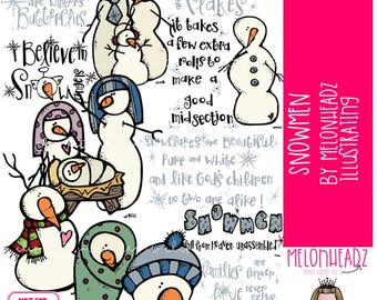Snowmen clip art, Winter clip art, Nativity clip art COLORED Version