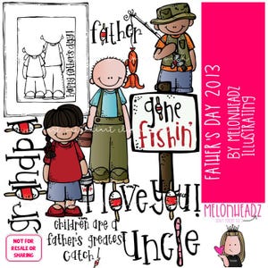 Fathers day clip art / Printable 2013 Dad&#39;s Day clip art COLORED Version