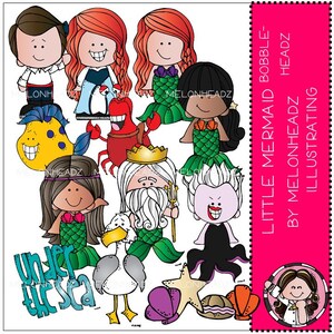 Little Mermaid clip art - Bobbleheadz - COMBO PACK