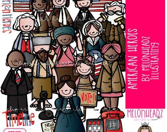 American heroes clip art 1, Historical Figures COLORED Version