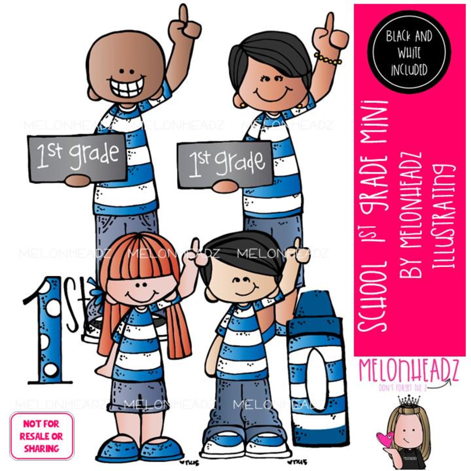 School Clip Art, 1st (first) Grade Mini - Etsy