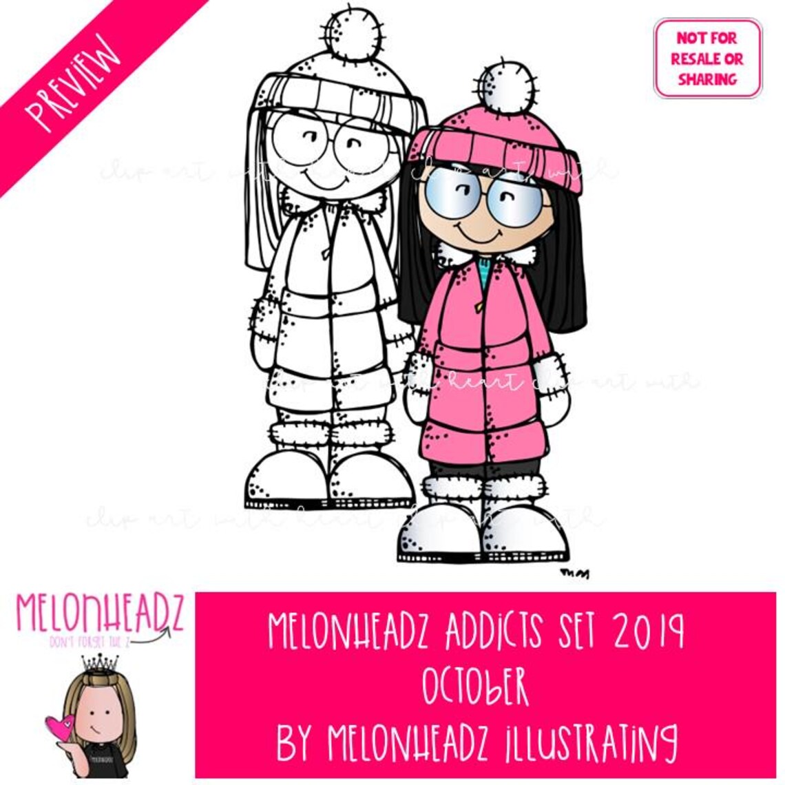 Melonheadz Addicts Clip Art - October 2019 Set - Mini - Etsy