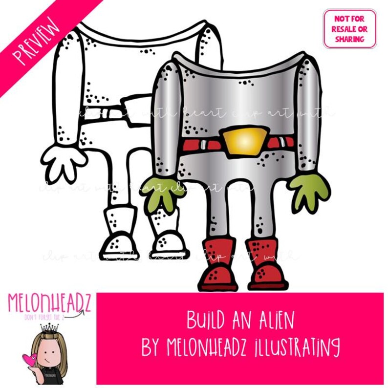 Build an Alien Clip Art, Space, Sequence Combo Pack - Etsy