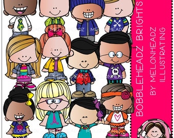 Bobbleheadz Brights clip art - Combo Pack