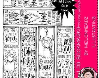 LDS Bookmarks clip art - Printable - Young Women