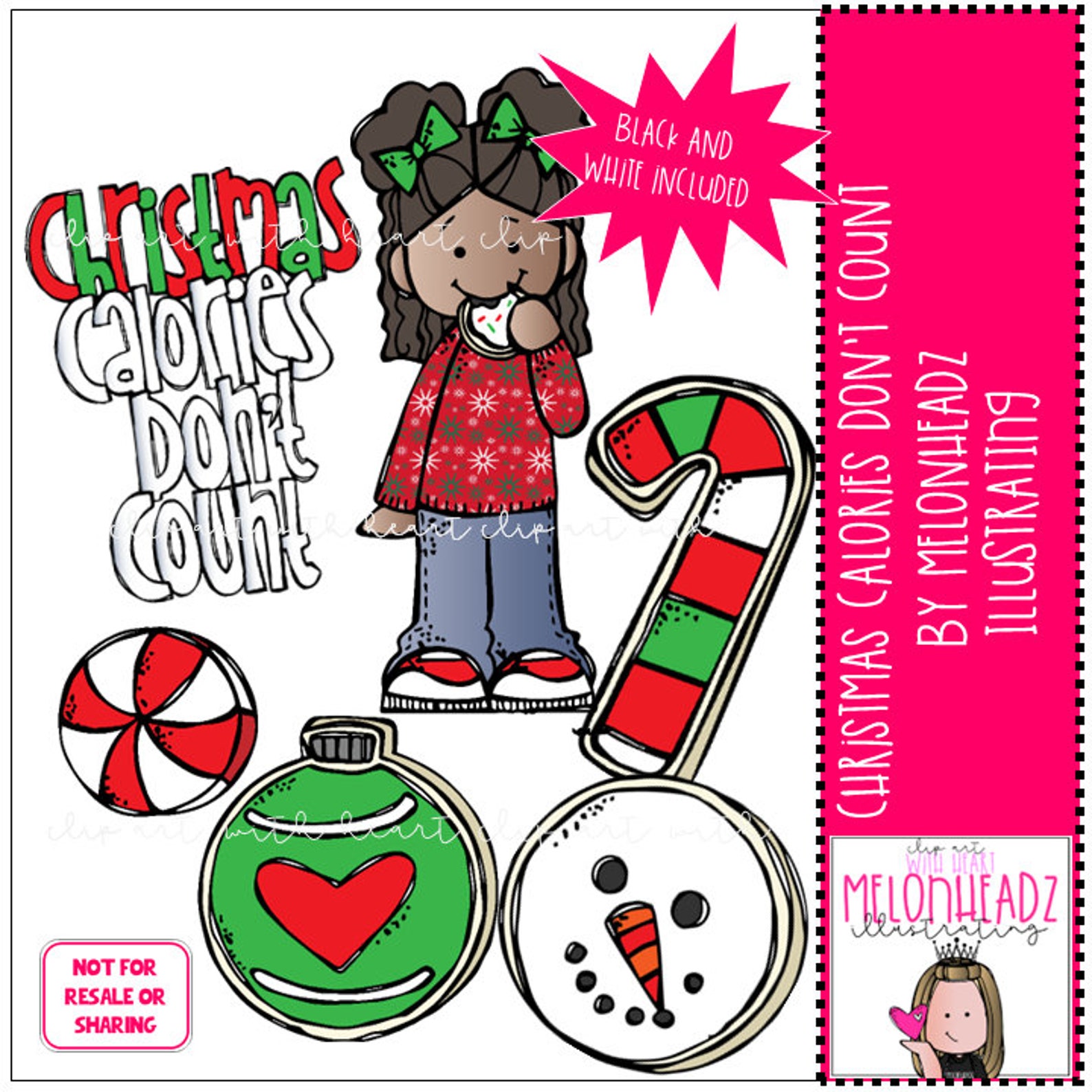 Christmas Calories Don’t Count Clip Art Mini - Etsy