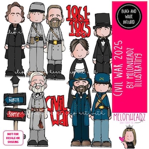 Clip art da Guerra Civil, Clip art da União, Clip art da Confederação COMBO PACK