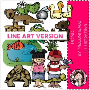 Estanque clip arte - línea