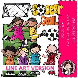 Soccer clip art - LINE ART