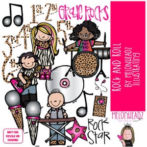 Imágenes prediseñadas de rock and roll, imágenes prediseñadas de estrellas de rock Versión COLOREADA