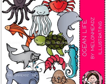 Clipart Ocean Life Parte 1 - LINE ART