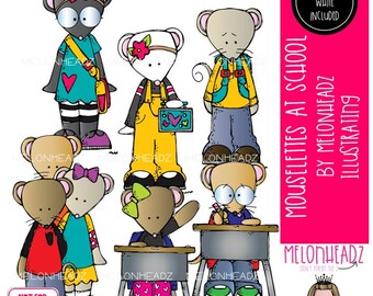 Mouselettes clip art, School Mini