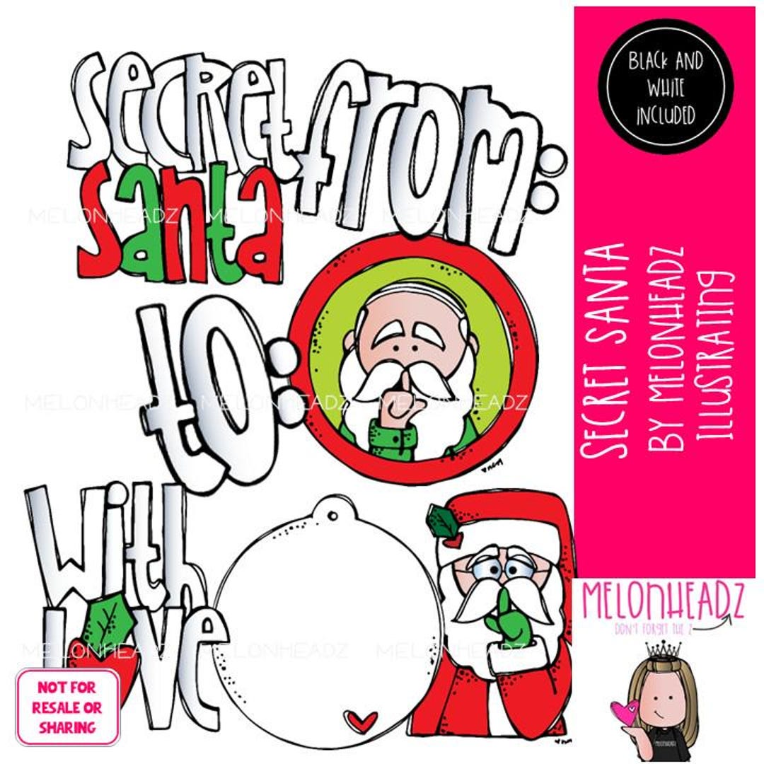 Secret Santa Clip Art, Christmas, Random Acts of Kindness Mini - Etsy