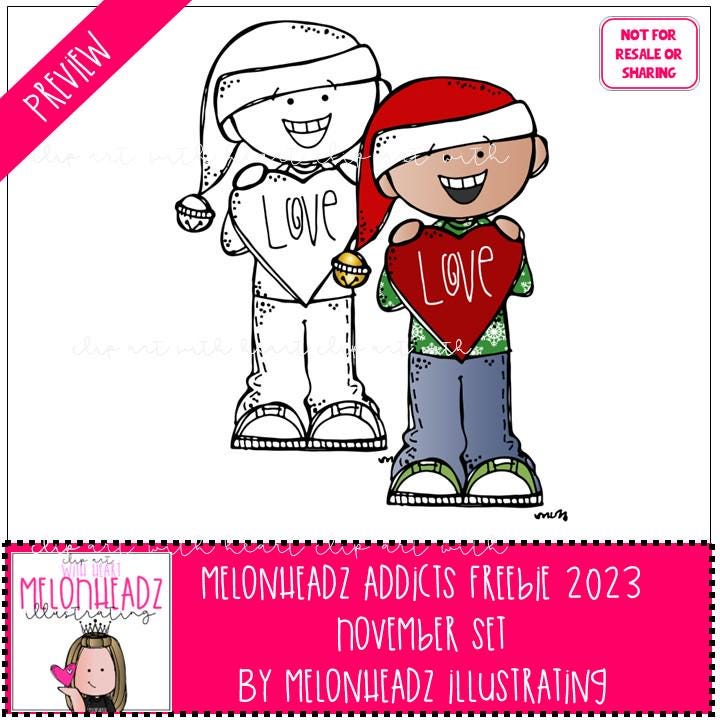 Melonheadz Addict Clip Art Digi Stamp November Set 2023 Mini - Etsy