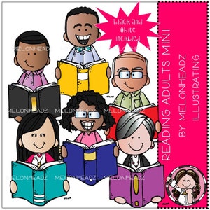 Reading clip art - Adults - Mini
