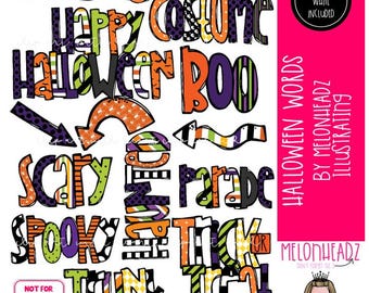 Halloween Words clip art - COMBO PACK