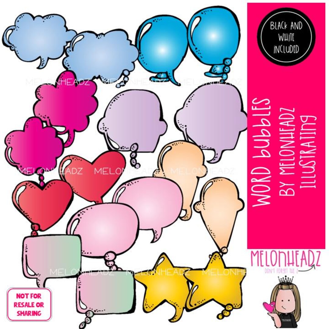 Word Bubble Clip Art, Speech, Quote, Thought COMBO PACK - Etsy