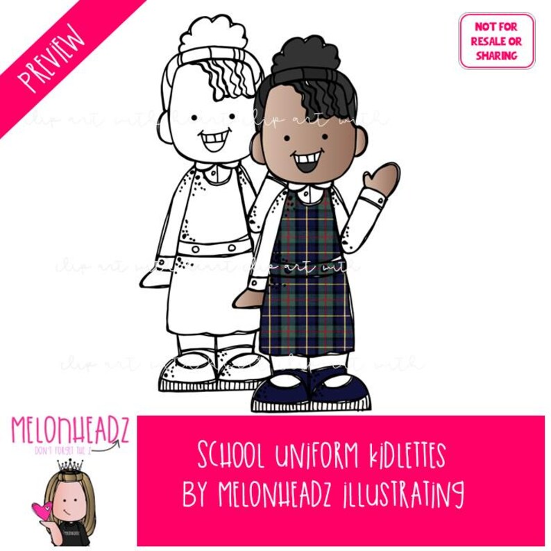 Kidlettes School Uniforms Clip Art 2025 COMBO PACK - Etsy