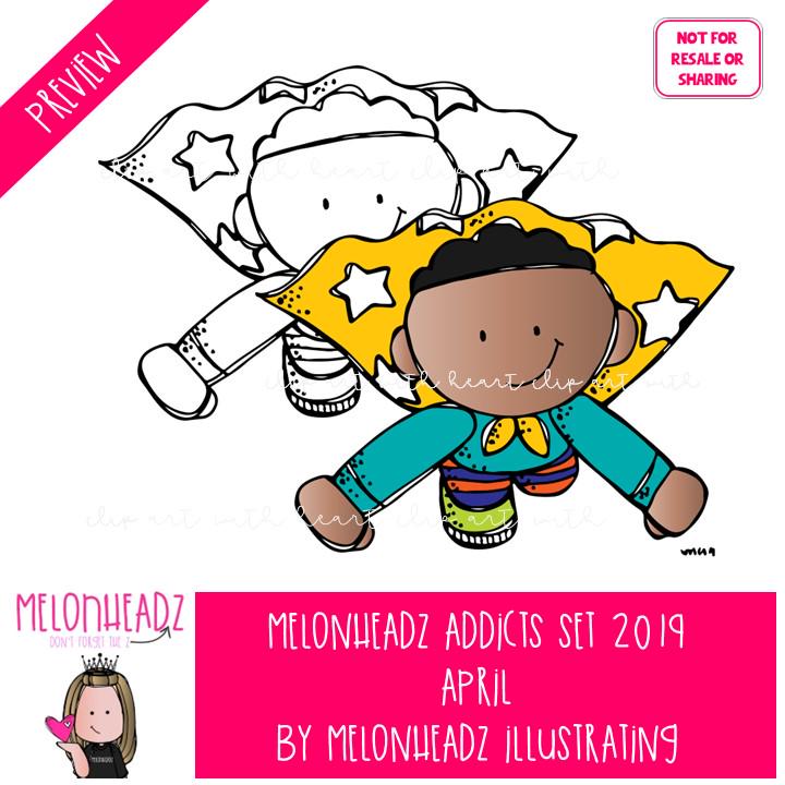 Melonheadz Addicts Clip Art - April 2019 Set - Mini - Etsy