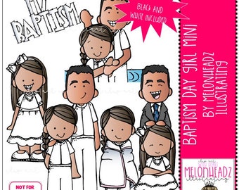 Baptism Day GIRL clip art  Mini  LDS