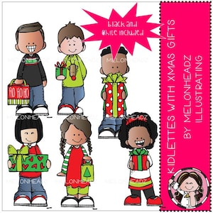 Kidlettes clip art - with Xmas gifts - Mini