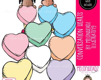 Conversation Hearts clip art, Valentine's Day Mini