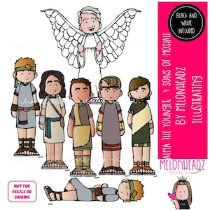 Alma the Younger & Sons of Mosiah clip art, Book of Mormon, LDS clip art MINI