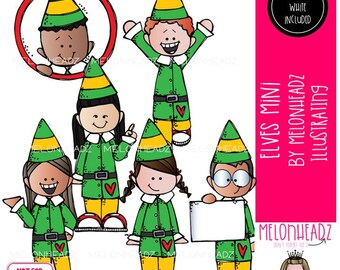 Imágenes prediseñadas de elfos, mini Navidad