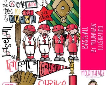 Baseball clip art, sport COLORED Version