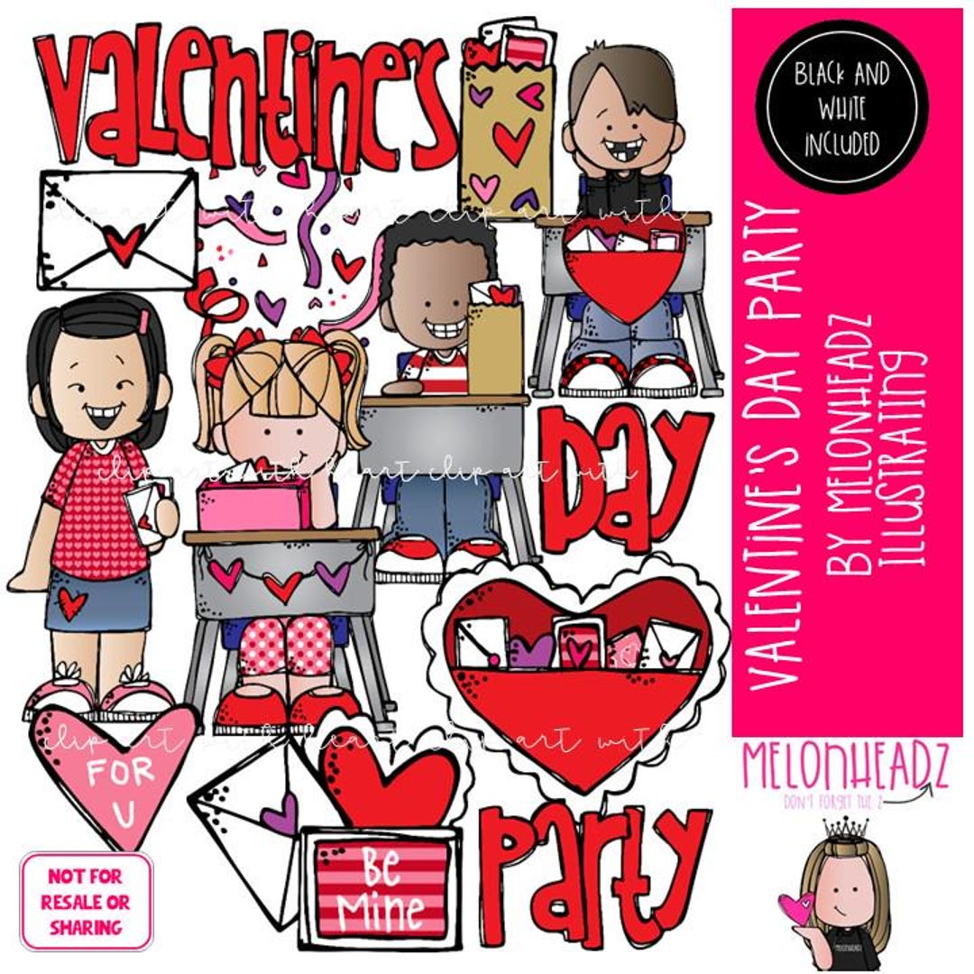 Valentine party clip art class party clip art holiday clip art combo