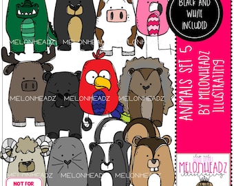 Animals set 5 clip art digi stamps COMBO PACK