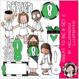 Great to be 8 clipart GREEN LDS Baptism