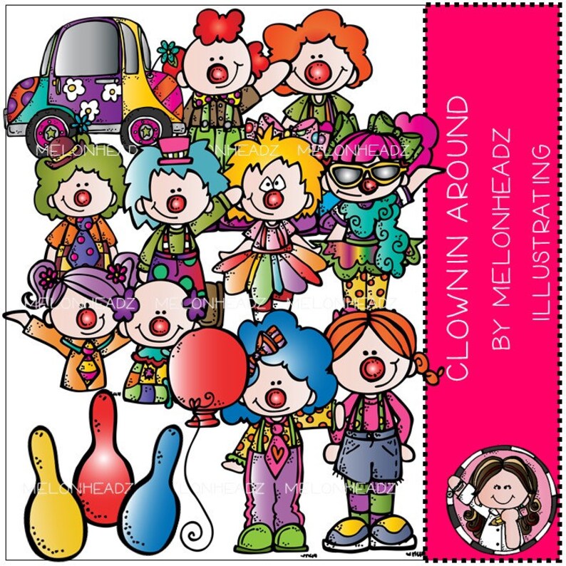 Clown clip art Clownin Around Combo Pack image 1