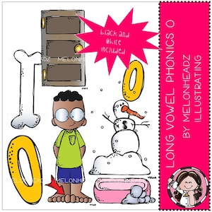 Long Vowel Phonics clip art - O - Mini