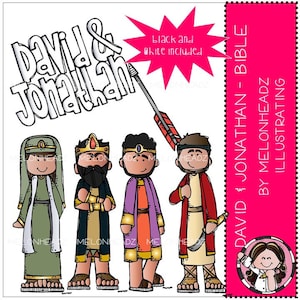 David and Jonathan clip art - Bible - Mini
