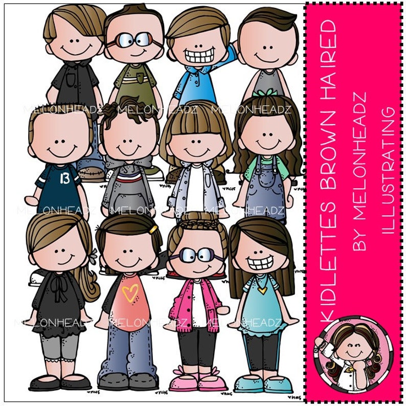Kidlettes clip art Brown Haired Combo Pack