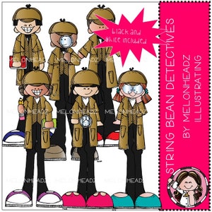 String Bean clip art - Detectives - Mini