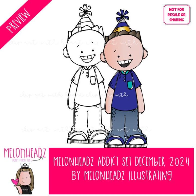 Melonheadz Addict Clip Art Digi Stempel Dezember Set 2025 Mini - Etsy.de