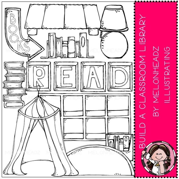 Build A Classroom Clip Art Library Black White Etsy
