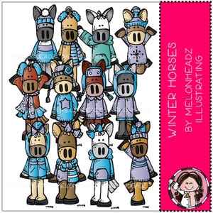 Horses clip art - Winter