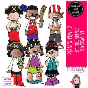 Pirates clip art 2, costume, kids Mini