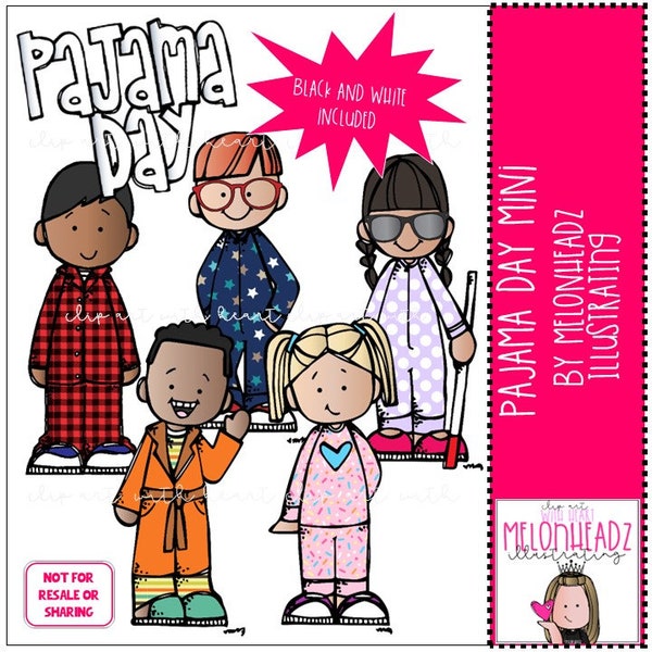 Pajama Day clip art School Spirit Mini