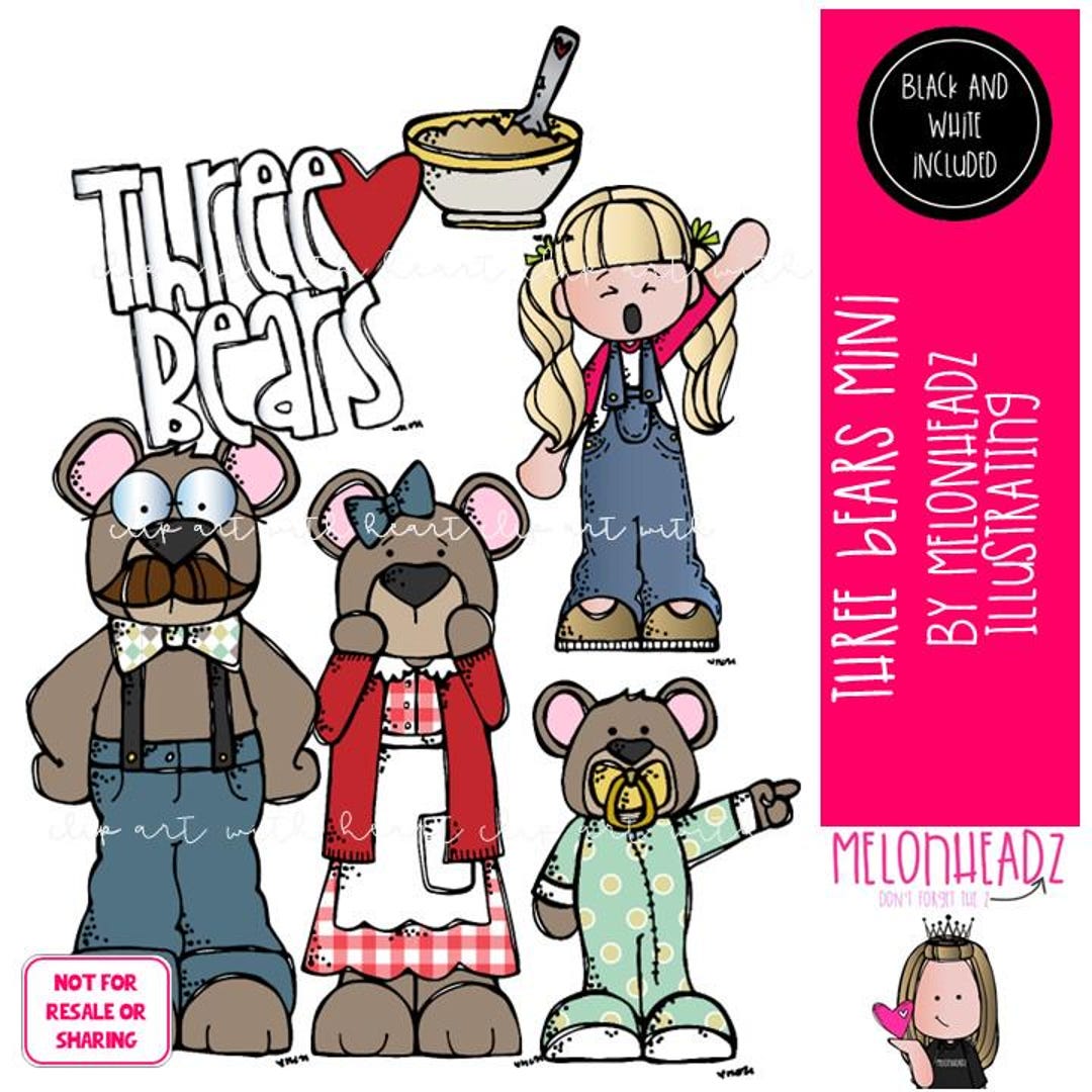 Three Bears Clip Art, Goldilocks, Literature Book Companion Mini ...