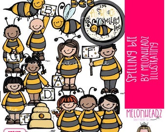Spelling Bee clip art Spelling Competition clip art COLORED Version